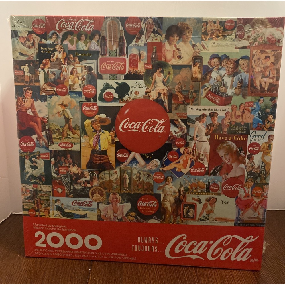 Springbok  2000 pc Coca Cola Puzzle 1998 Vintage Ads - New Sealed